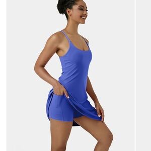 Halara longer exercise dress aster blue